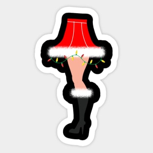 Retro Leg Lamp Santa style Sticker